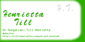 henrietta till business card